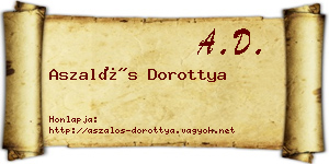 Aszalós Dorottya névjegykártya