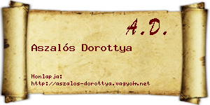 Aszalós Dorottya névjegykártya