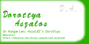 dorottya aszalos business card